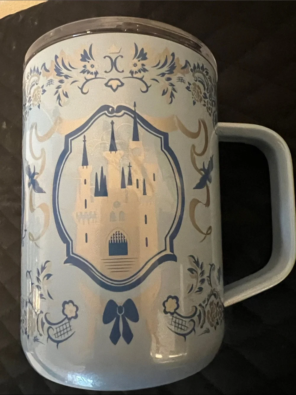 Corkcicle Light Blue and Navy Cinderella-Themed Travel Mug